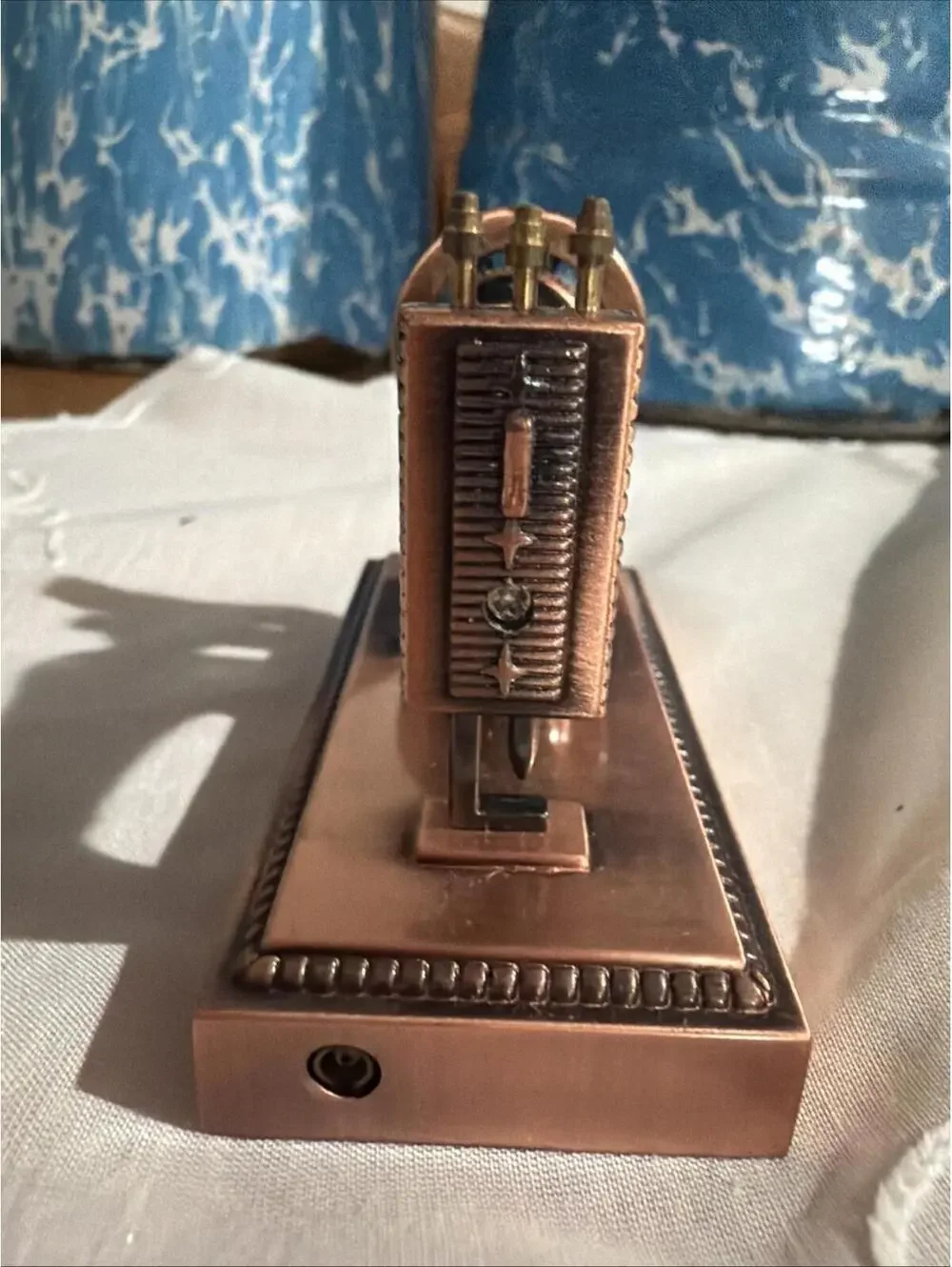 Vintage Lighter Old Sewing Machine Shape Copper Color Butane Works Unique - Picture 4 of 8